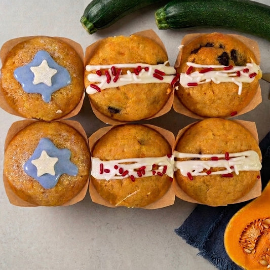 Vanilla Chocolate Chip Flag Muffins - 6 pack (Port & Manhasset Delivery or Pickup)