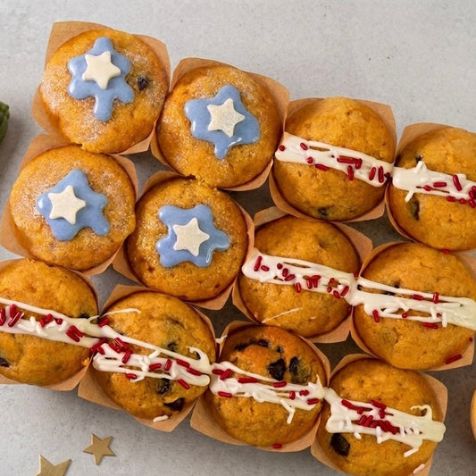 Vanilla Chocolate Chip Flag Muffins - 12 pack (Port & Manhasset Delivery or Pickup)