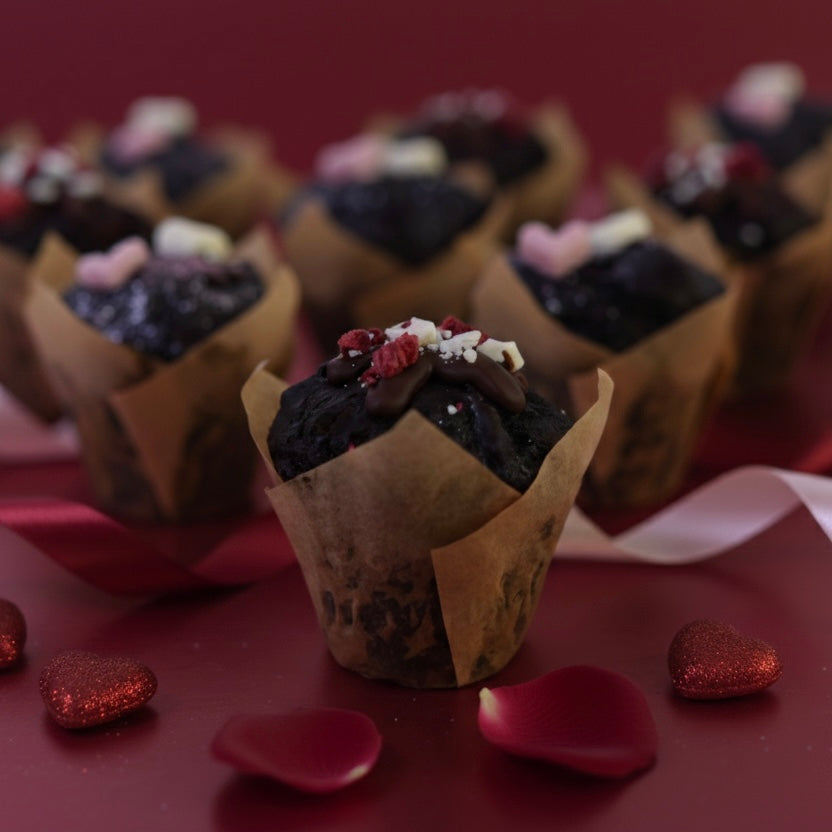 Valentines Double Chocolate Muffins- 6 pack (Port + Manhasset Delivery or Pickup)