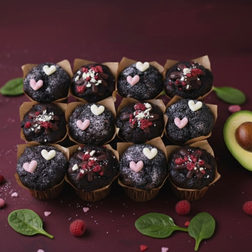 Valentines Double Chocolate Muffins - 12 pack (Port + Manhasset Delivery or Pickup)