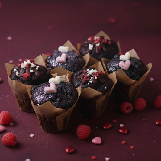 Valentines Double Chocolate Muffins- 6 pack (Port + Manhasset Delivery or Pickup)