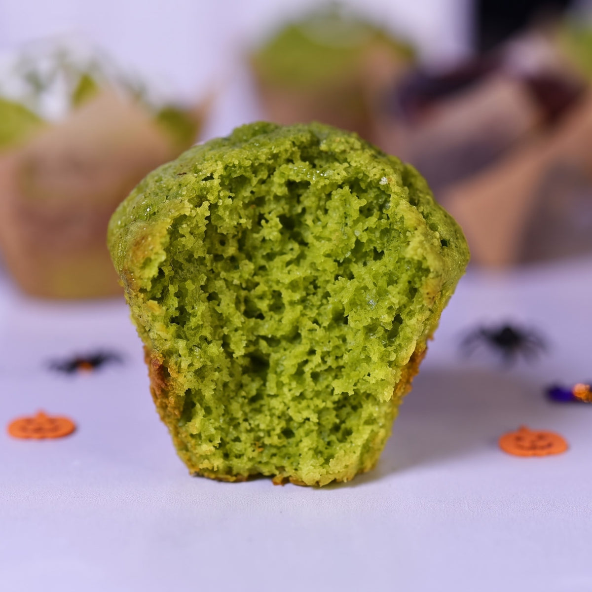 12 Pack - Green Vanilla Halloween Muffins